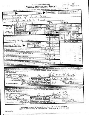 Pennsylvania Campaign Finance Report