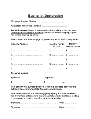Buy to Let Declaration Form