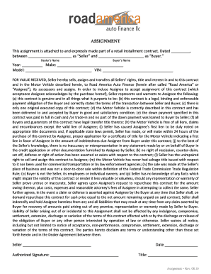 Retail Installment Contract Assignment