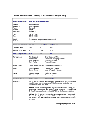 UK Housebuilders Directory 2015 Order Form