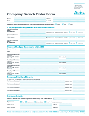 Company Search Order Form