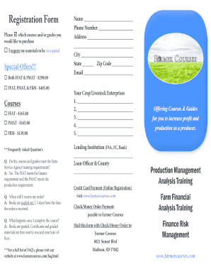 Farmer Courses Registration Form