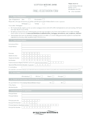 Scottish Widows Bank Panel Registration Form