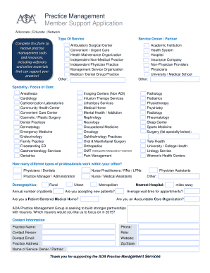 Practice Management Member Support Application