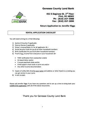 Michigan Residential Rental Application