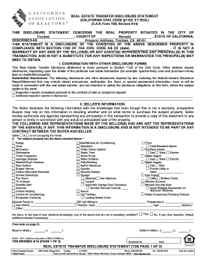 California Real Estate Transfer Disclosure Statement