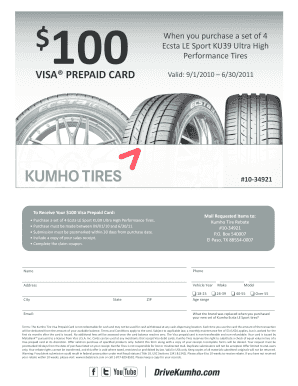 Kumho Tire Rebate Form