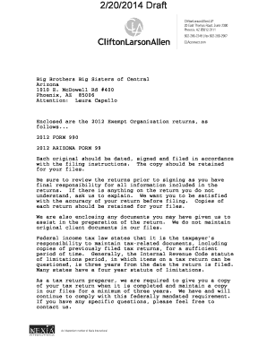 IRS Form 990 2012 Tax Return