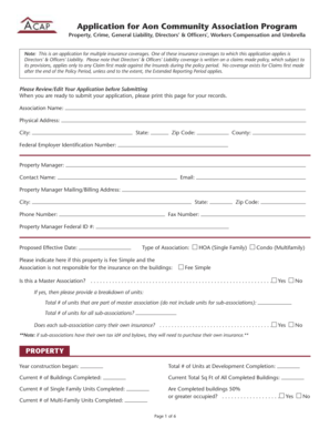 Aon Community Association Insurance Application