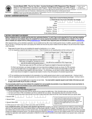 Income-Based Repayment Plan Request Form