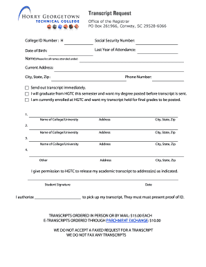 Transcript Request Form