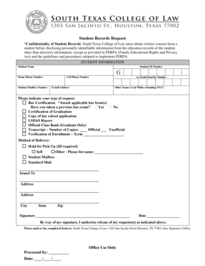 Student Records Request Form