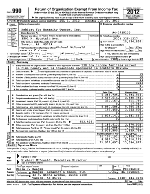 IRS Form 990 2012