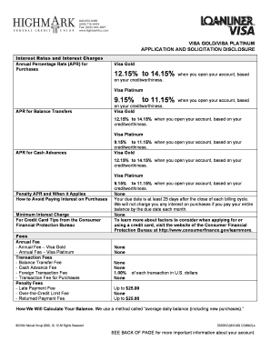 Credit Card Application and Disclosure