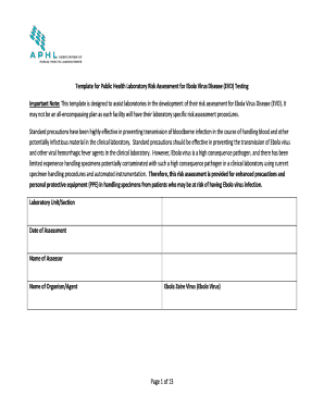 Risk assessment example pdf - Template for Public Health Laboratory Risk Assessment for - aphl