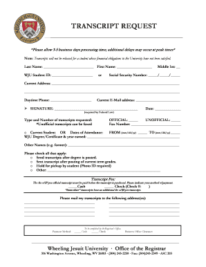 Transcript Request Form