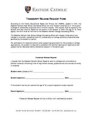 Transcript Release Request Form