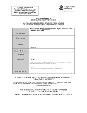 Council Tax Exemption Request Form