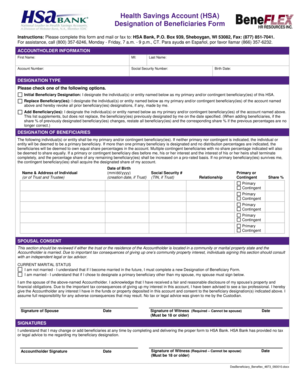 Health Savings Account Beneficiary Designation Form