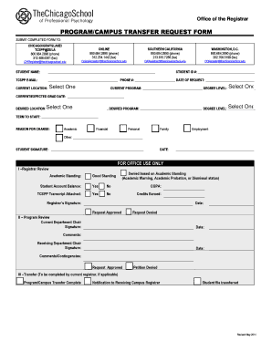 Program/Campus Transfer Request Form