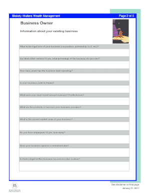 Business Owner Questionnaire