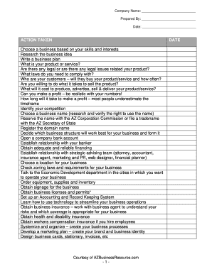 Arizona Business Startup Checklist