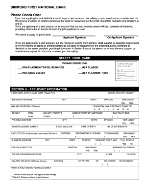 Credit Card Application Form