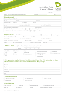 iPhone 5 Plan Application Form