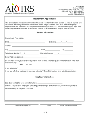 Arkansas Teacher Retirement System Application