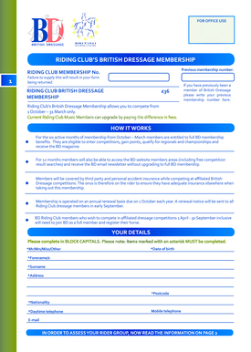 British Dressage Rider Group Declaration Form