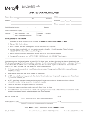 Directed Donation Request Form