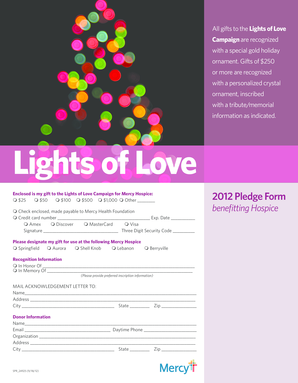 Lights of Love Donation Form
