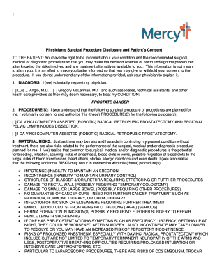 Physician's Surgical Procedure Disclosure and Patient’s Consent