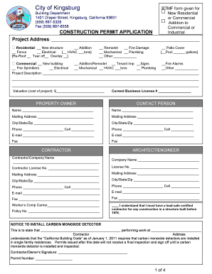 California Construction Permit Application