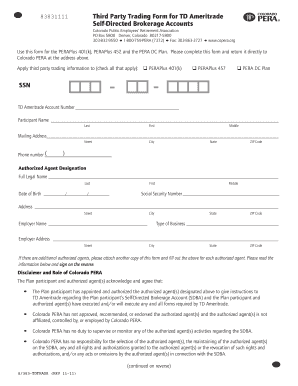 Third Party Trading Form for TD Ameritrade