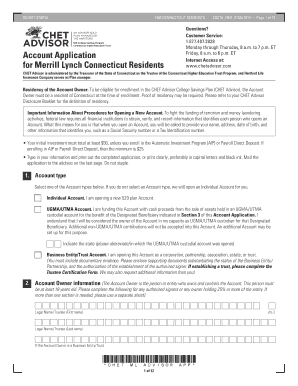 CHET Advisor College Savings Plan Account Application