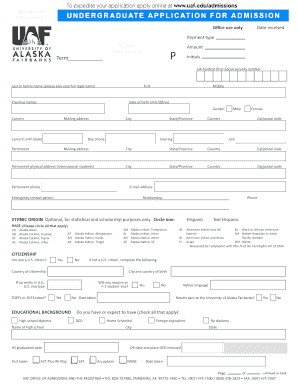 University of Alaska Fairbanks Undergraduate Application