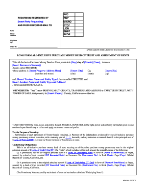 California All-Inclusive Purchase Money Deed of Trust