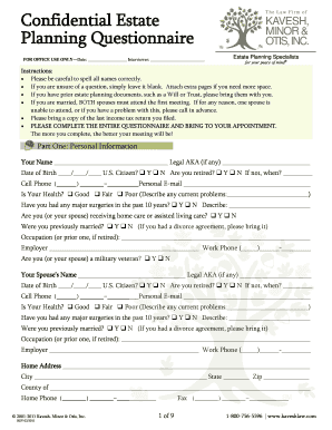 Estate Planning Questionnaire