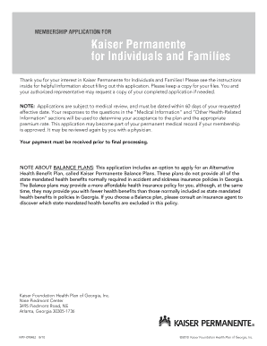 Kaiser Permanente Membership Application