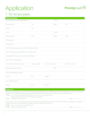 Small Group Health Options Application
