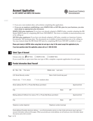 SEP SIMPLE IRA Account Application