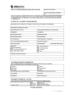 NASA Federal VISA Platinum Business Card Application