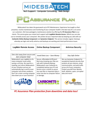 PC Assurance Plan Agreement