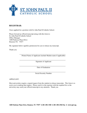 Transcript Request Form