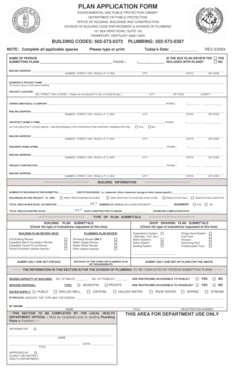 Kentucky Building Plan Application Form
