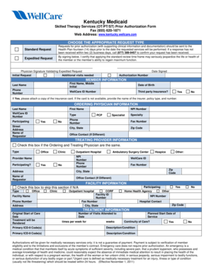 Kentucky Medicaid Skilled Therapy Prior Authorization Form