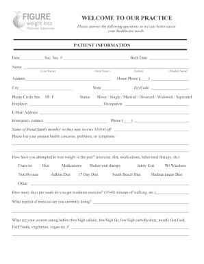 Patient Medical History Form