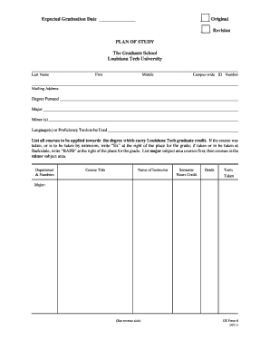 Louisiana Tech University Plan of Study