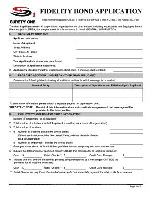 Fidelity Bond Application
